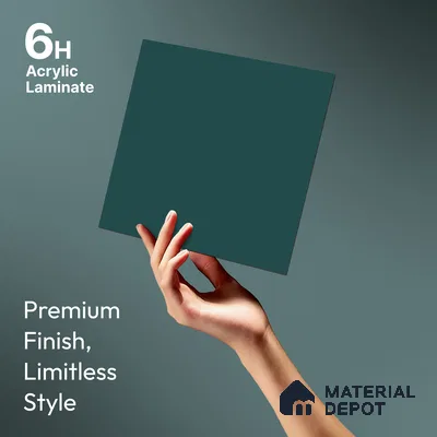 Teal Blue Solid Colors Look LM 21806 8 ft x 4 ft Matte Finish 6H Anti Scratch Acrylic Laminate - 1.5 mm | Suitable for Living Room, Kitchen, Office