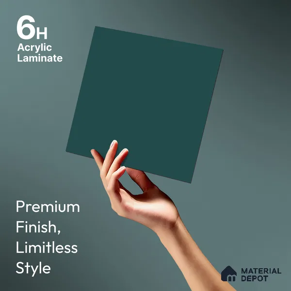 Teal Blue Solid Colors Look LM 21806 8 ft x 4 ft Matte Finish 6H Anti Scratch Acrylic Laminate - 1.5 mm | Suitable for Living Room, Kitchen, Office