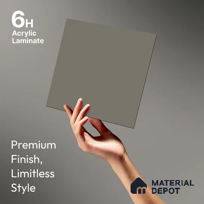 Steel Blue Grey Solid Colors Look LM 21808 8 ft x 4 ft Matte Finish 6H Anti Scratch Acrylic Laminate - 1.5 mm | Suitable for Living Room, Kitchen, Office