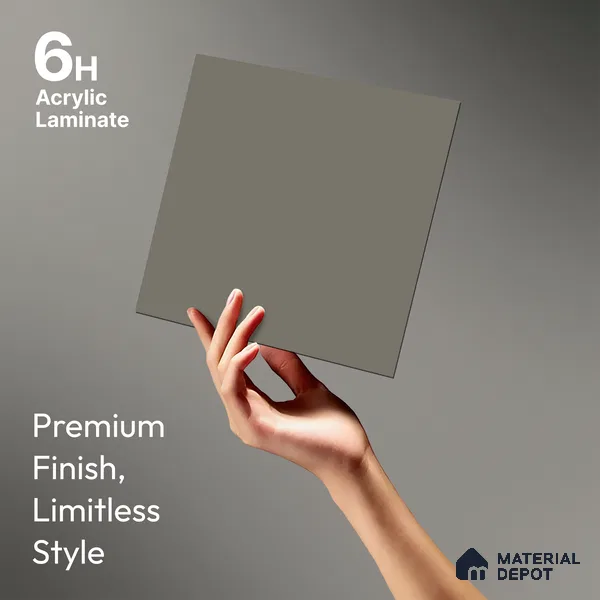 Steel Blue Grey Solid Colors Look LM 21808 8 ft x 4 ft Matte Finish 6H Anti Scratch Acrylic Laminate - 1.5 mm | Suitable for Living Room, Kitchen, Office
