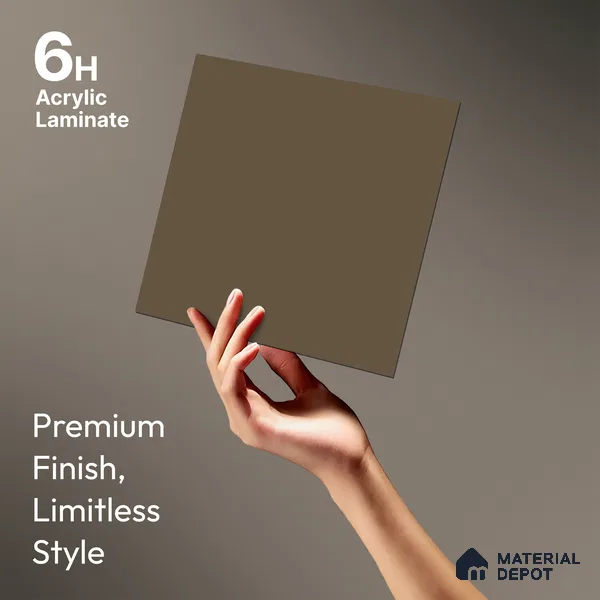 Chocolate Brown Solid Colors Look LM 21809 8 ft x 4 ft Matte Finish 6H Anti Scratch Acrylic Laminate - 1.5 mm | Suitable for Living Room, Kitchen, Office