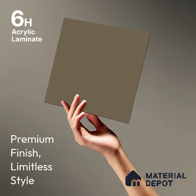Taupe Brown Solid Colors Look LM 21810 8 ft x 4 ft Matte Finish 6H Anti Scratch Acrylic Laminate - 1.5 mm | Suitable for Living Room, Kitchen, Office