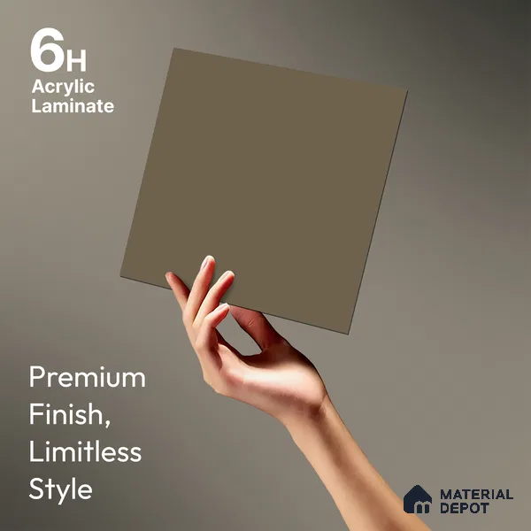 Taupe Brown Solid Colors Look LM 21810 8 ft x 4 ft Matte Finish 6H Anti Scratch Acrylic Laminate - 1.5 mm | Suitable for Living Room, Kitchen, Office