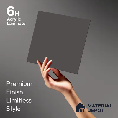 Charcoal Grey Solid Colors Look LM 21811 8 ft x 4 ft Matte Finish 6H Anti Scratch Acrylic Laminate - 1.5 mm | Suitable for Living Room, Kitchen, Office