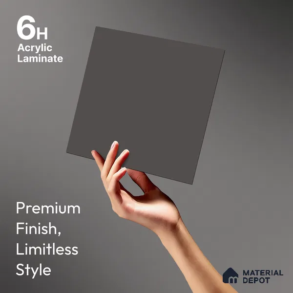 Charcoal Grey Solid Colors Look LM 21811 8 ft x 4 ft Matte Finish 6H Anti Scratch Acrylic Laminate - 1.5 mm | Suitable for Living Room, Kitchen, Office