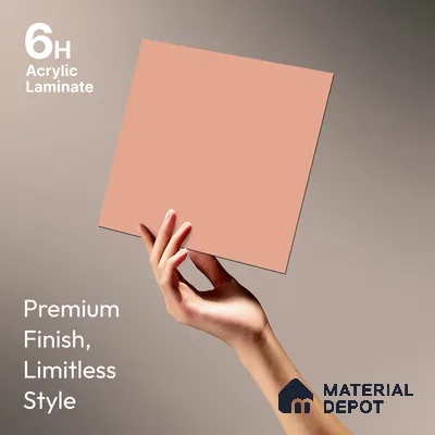Dusty Pink Solid Colors Look LM 21813 8 ft x 4 ft Matte Finish 6H Anti Scratch Acrylic Laminate - 1.5 mm | Suitable for Living Room, Kitchen, Office