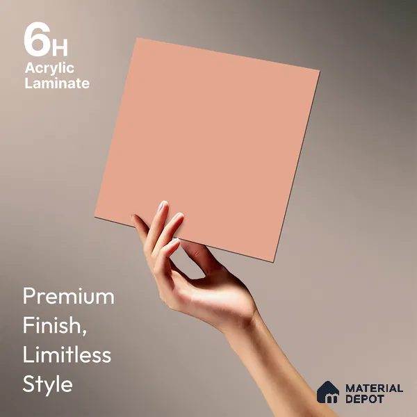 Dusty Pink Solid Colors Look LM 21813 8 ft x 4 ft Matte Finish 6H Anti Scratch Acrylic Laminate - 1.5 mm | Suitable for Living Room, Kitchen, Office