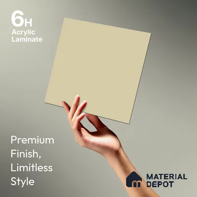 Light Cream Solid Colors Look LM 21814 8 ft x 4 ft Matte Finish 6H Anti Scratch Acrylic Laminate - 1.5 mm | Suitable for Living Room, Kitchen, Office