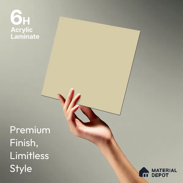 Light Cream Solid Colors Look LM 21814 8 ft x 4 ft Matte Finish 6H Anti Scratch Acrylic Laminate - 1.5 mm | Suitable for Living Room, Kitchen, Office