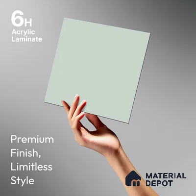 Pale Blue Solid Colors Look LM 21817 8 ft x 4 ft Matte Finish 6H Anti Scratch Laminate - 1.5 mm | Suitable for Living Room, Kitchen, Office