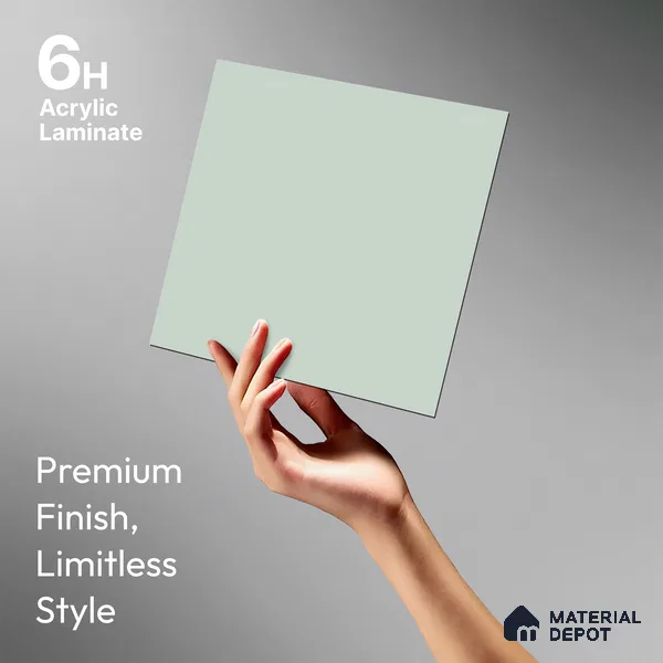 Pale Blue Solid Colors Look LM 21817 8 ft x 4 ft Matte Finish 6H Anti Scratch Laminate - 1.5 mm | Suitable for Living Room, Kitchen, Office