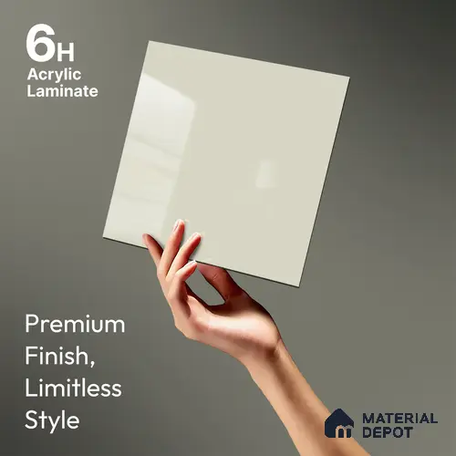 White Sparkle Look LM 23252 Cloud Tint 8 ft x 4 ft High Gloss Finish 6H Anti Scratch Acrylic Laminate - 1.5 mm | Suitable for Kitchen Cabinet, TV Unit, Wardrobe