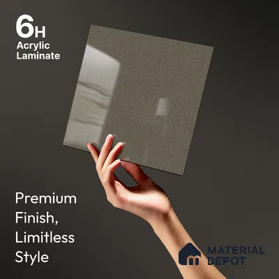 Grey Sparkle Look LM 23261 Smog 8 ft x 4 ft High Gloss Finish 6H Anti Scratch Acrylic Laminate - 1.5 mm | Suitable for Kitchen Cabinet, TV Unit, Wardrobe