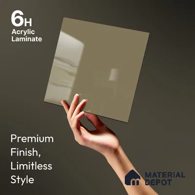 Eggshell Grey Solid Colors Look LM 23263 Eggshell 8 ft x 4 ft High Gloss Finish 6H Anti Scratch Acrylic Laminate - 1.5 mm | Suitable for Living Room, Kitchen, Office