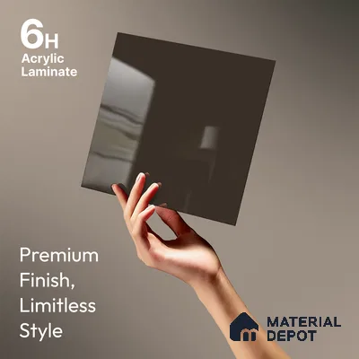 Wenge Brown Solid Colors Look LM 23265 Wenge Brown 8 ft x 4 ft High Gloss Finish 6H Anti Scratch Acrylic Laminate - 1.5 mm | Suitable for Living Room, Kitchen, Office
