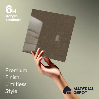 Brown Sparkle Look LM 23267 Valley Flower 8 ft x 4 ft High Gloss Finish 6H Anti Scratch Acrylic Laminate - 1.5 mm | Suitable for Kitchen Cabinet, TV Unit, Wardrobe