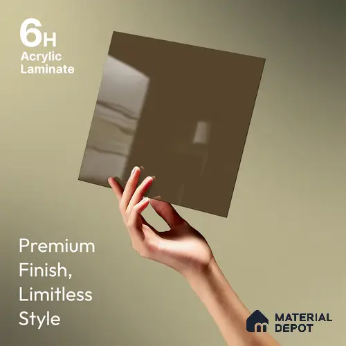 Milk Chocolate Brown Solid Colors Look LM 23268 Milk Chocolate 8 ft x 4 ft High Gloss Finish 6H Anti Scratch Acrylic Laminate - 1.5 mm | Suitable for Living Room, Kitchen, Office