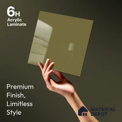 Grey Sparkle Look LM 23276 Mountain Mist 8 ft x 4 ft High Gloss Finish 6H Anti Scratch Acrylic Laminate - 1.5 mm | Suitable for Kitchen Cabinet, TV Unit, Wardrobe