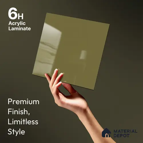 Grey Sparkle Look LM 23276 Mountain Mist 8 ft x 4 ft High Gloss Finish 6H Anti Scratch Acrylic Laminate - 1.5 mm | Suitable for Kitchen Cabinet, TV Unit, Wardrobe