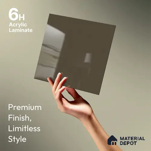 Grey Sparkle Look LM 23278 Crusade 8 ft x 4 ft High Gloss Finish 6H Anti Scratch Acrylic Laminate - 1.5 mm | Suitable for Kitchen Cabinet, TV Unit, Wardrobe