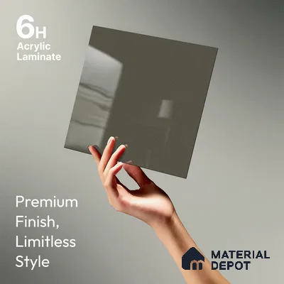 Grey Sparkle Look LM 23281 Galactic Grey 8 ft x 4 ft High Gloss Finish 6H Anti Scratch Acrylic Laminate - 1.5 mm | Suitable for Kitchen Cabinet, TV Unit, Wardrobe