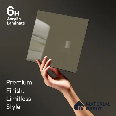 Grey Sparkle Look LM 23283 Cloud Grey 8 ft x 4 ft High Gloss Finish 6H Anti Scratch Acrylic Laminate - 1.5 mm | Suitable for Kitchen Cabinet, TV Unit, Wardrobe