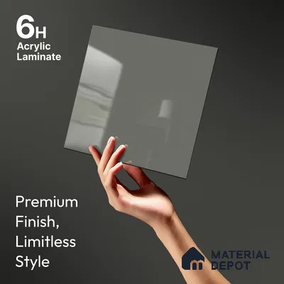 Grey Sparkle Look LM 23289 Metallic Grey 8 ft x 4 ft High Gloss Finish 6H Anti Scratch Acrylic Laminate - 1.5 mm | Suitable for Kitchen Cabinet, TV Unit, Wardrobe