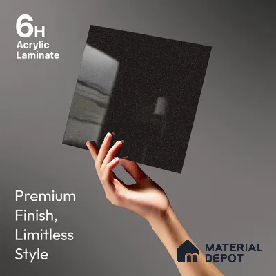 Grey Sparkle Look LM 23298 Dark Thunder 8 ft x 4 ft High Gloss Finish 6H Anti Scratch Acrylic Laminate - 1.5 mm | Suitable for Kitchen Cabinet, TV Unit, Wardrobe