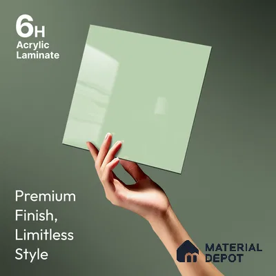 Pale Mint Green Solid Colors Look LM 23299 Ocean Spray 8 ft x 4 ft High Gloss Finish 6H Anti Scratch Acrylic Laminate - 1.5 mm | Suitable for Living Room, Kitchen, Office