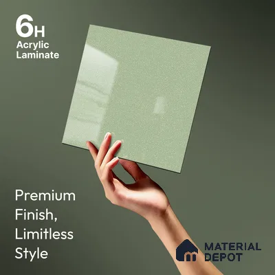 White Sparkle Look LM 23301 Zen Mist 8 ft x 4 ft High Gloss Finish 6H Anti Scratch Acrylic Laminate - 1.5 mm | Suitable for Kitchen Cabinet, TV Unit, Wardrobe