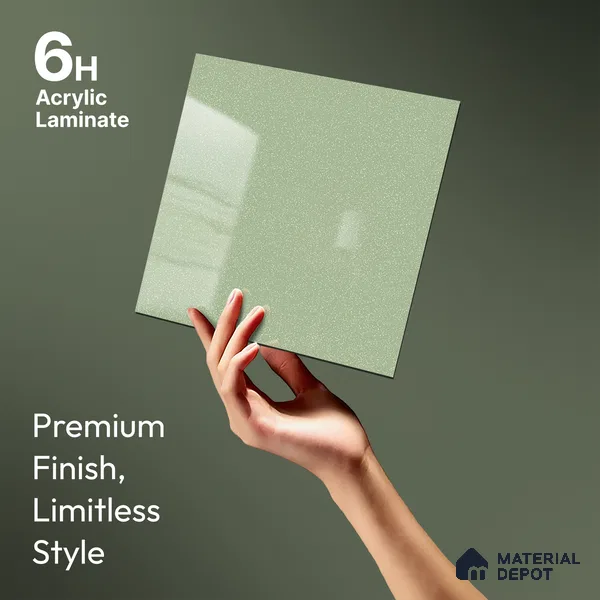 White Sparkle Look LM 23301 Zen Mist 8 ft x 4 ft High Gloss Finish 6H Anti Scratch Acrylic Laminate - 1.5 mm | Suitable for Kitchen Cabinet, TV Unit, Wardrobe