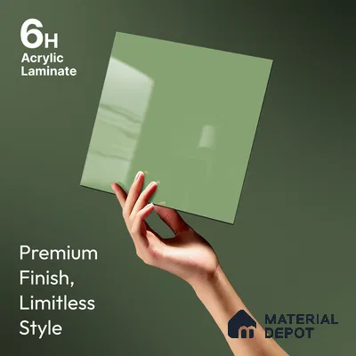 Mint Green Solid Colors Look LM 23302 Mint Essence 8 ft x 4 ft High Gloss Finish 6H Anti Scratch Acrylic Laminate - 1.5 mm | Suitable for Living Room, Kitchen, Office