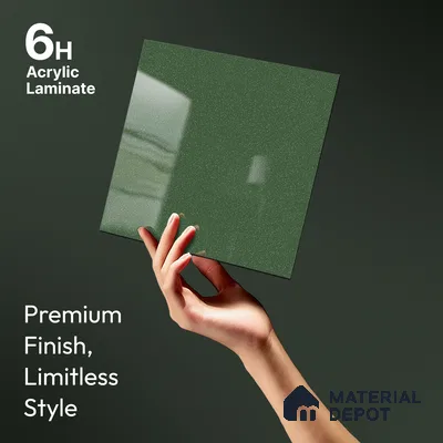 Green Sparkle Look LM 23308 Soft Hills 8 ft x 4 ft High Gloss Finish 6H Anti Scratch Acrylic Laminate - 1.5 mm | Suitable for Kitchen Cabinet, TV Unit, Wardrobe