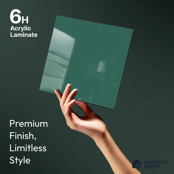 Blue Sparkle Look LM 23311 Silent Cyan 8 ft x 4 ft High Gloss Finish 6H Anti Scratch Acrylic Laminate - 1.5 mm | Suitable for Kitchen Cabinet, TV Unit, Wardrobe