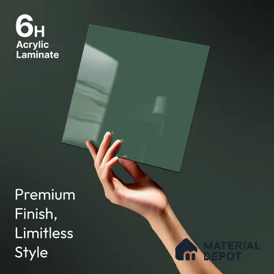Blue Solid Colors Look LM 23312 Iced Teal 8 ft x 4 ft High Gloss Finish 6H Anti Scratch Acrylic Laminate - 1.5 mm | Suitable for Living Room, Kitchen, Office