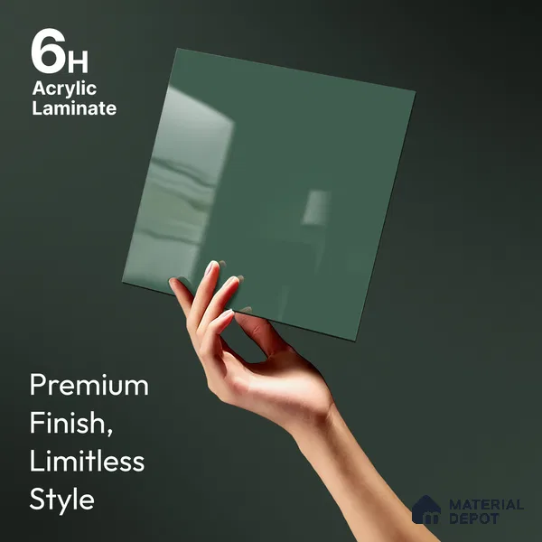 Blue Solid Colors Look LM 23312 Iced Teal 8 ft x 4 ft High Gloss Finish 6H Anti Scratch Acrylic Laminate - 1.5 mm | Suitable for Living Room, Kitchen, Office