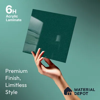 Blue Sparkle Look LM 23314 Teal Magic 8 ft x 4 ft High Gloss Finish 6H Anti Scratch Acrylic Laminate - 1.5 mm | Suitable for Kitchen Cabinet, TV Unit, Wardrobe