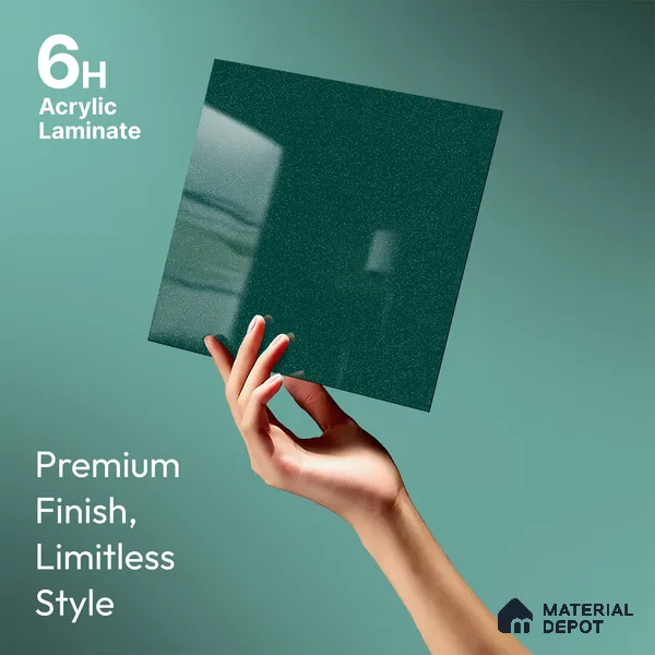 Blue Sparkle Look LM 23314 Teal Magic 8 ft x 4 ft High Gloss Finish 6H Anti Scratch Acrylic Laminate - 1.5 mm | Suitable for Kitchen Cabinet, TV Unit, Wardrobe