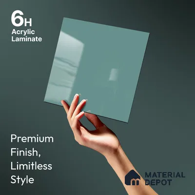 Aqua Blue Solid Colors Look LM 23316 Aqua Fusion 8 ft x 4 ft High Gloss Finish 6H Anti Scratch Acrylic Laminate - 1.5 mm | Suitable for Living Room, Kitchen, Office