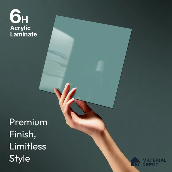 Aqua Blue Solid Colors Look LM 23316 Aqua Fusion 8 ft x 4 ft High Gloss Finish 6H Anti Scratch Acrylic Laminate - 1.5 mm | Suitable for Living Room, Kitchen, Office