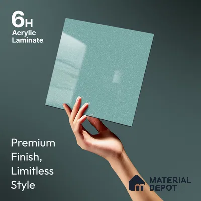 Blue Sparkle Look LM 23317 Winter Morn 8 ft x 4 ft High Gloss Finish 6H Anti Scratch Acrylic Laminate - 1.5 mm | Suitable for Kitchen Cabinet, TV Unit, Wardrobe