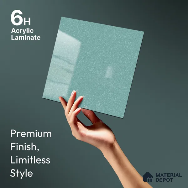 Blue Sparkle Look LM 23317 Winter Morn 8 ft x 4 ft High Gloss Finish 6H Anti Scratch Acrylic Laminate - 1.5 mm | Suitable for Kitchen Cabinet, TV Unit, Wardrobe