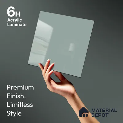 Powder Blue Solid Colors Look LM 23319 Star Gaze 8 ft x 4 ft High Gloss Finish 6H Anti Scratch Acrylic Laminate - 1.5 mm | Suitable for Living Room, Kitchen, Office