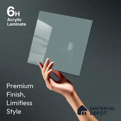 Blue Solid Colors Look LM 23320 Ice Blue 8 ft x 4 ft High Gloss Finish 6H Anti Scratch Acrylic Laminate - 1.5 mm | Suitable for Living Room, Kitchen, Office