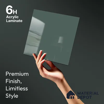 Blue Solid Colors Look LM 23321 Cool Blue 8 ft x 4 ft High Gloss Finish 6H Anti Scratch Acrylic Laminate - 1.5 mm | Suitable for Living Room, Kitchen, Office