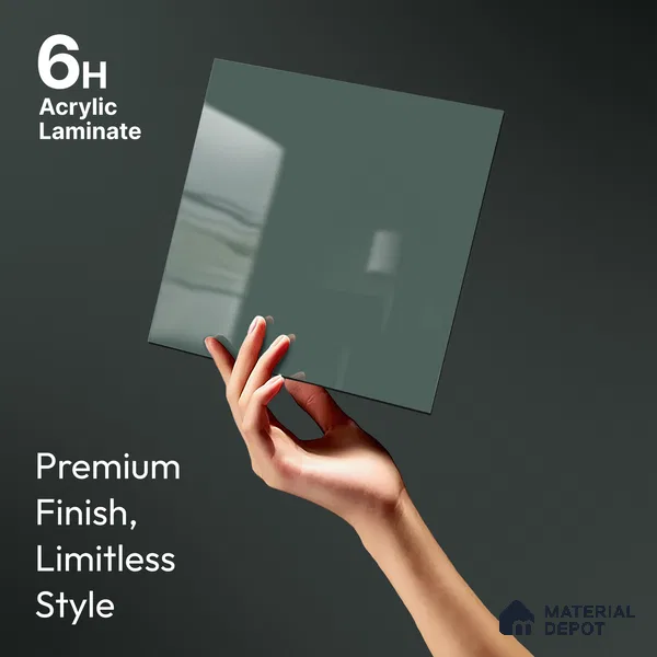 Blue Solid Colors Look LM 23321 Cool Blue 8 ft x 4 ft High Gloss Finish 6H Anti Scratch Acrylic Laminate - 1.5 mm | Suitable for Living Room, Kitchen, Office