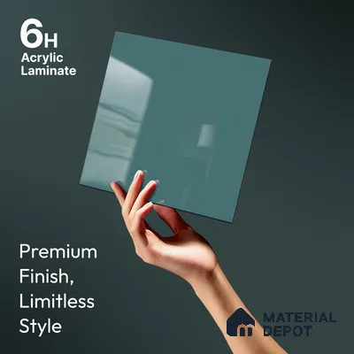 Blue Sparkle Look LM 23322 Lake Blue 8 ft x 4 ft High Gloss Finish 6H Anti Scratch Acrylic Laminate - 1.5 mm | Suitable for Kitchen Cabinet, TV Unit, Wardrobe