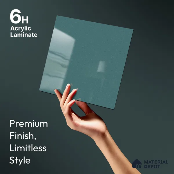 Blue Sparkle Look LM 23322 Lake Blue 8 ft x 4 ft High Gloss Finish 6H Anti Scratch Acrylic Laminate - 1.5 mm | Suitable for Kitchen Cabinet, TV Unit, Wardrobe