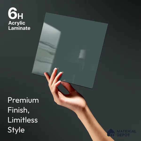 Blue Solid Colors Look LM 23324 Pacific Blue 8 ft x 4 ft High Gloss Finish 6H Anti Scratch Acrylic Laminate - 1.5 mm | Suitable for Living Room, Kitchen, Office