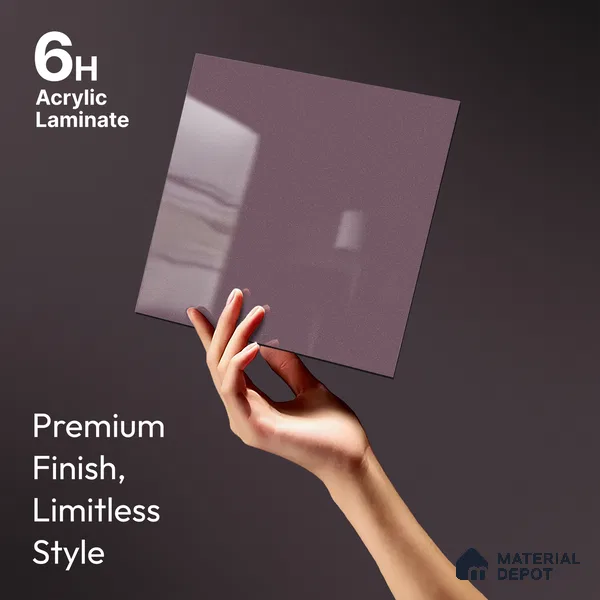 Purple Sparkle Look LM 23326 Misty Purple 8 ft x 4 ft High Gloss Finish 6H Anti Scratch Acrylic Laminate - 1.5 mm | Suitable for Kitchen Cabinet, TV Unit, Wardrobe